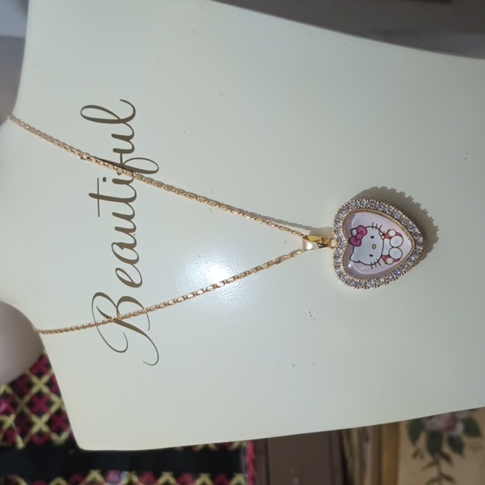 🆕 HELLO KITTY LAMINATED GOLD NECKLACE - Picture 6 of 12